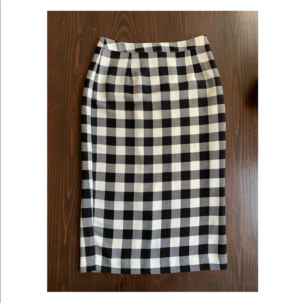 Plaid pencil skirt